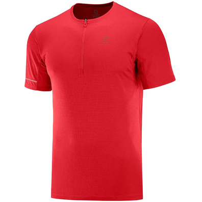 T-shirt Salomon Agile HZ SS Tee Rouge