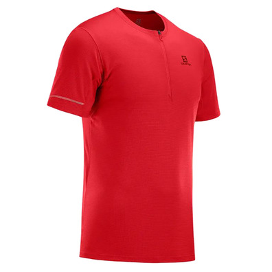T-shirt Salomon Agile HZ SS Tee Rouge