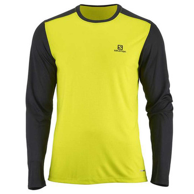 T-shirt Salomon Stroll LS Tee Lima/Negro