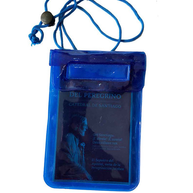 Housse bleue imperméable pour Credential for Blue Compostela