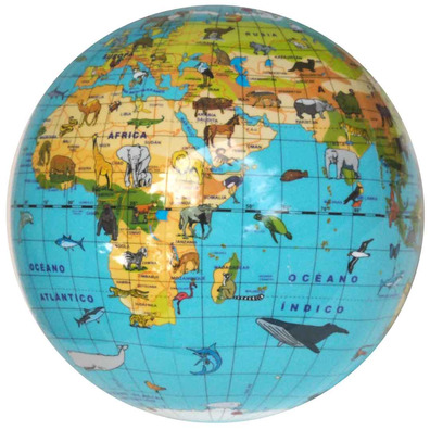 globe de loupe des animaux du monde en Castille (30 cm)