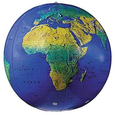 globe physique gonflé Bleu en anglais (40 cm)