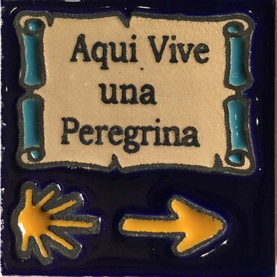 Aimant céramique Ici vit un pèlerin 5x5 cm
