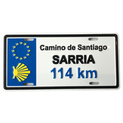 Aimant de plaque d&#39;immatriculation Sarria Km 114