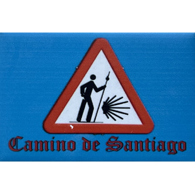 Badge aimanté avec signe de pèlerin