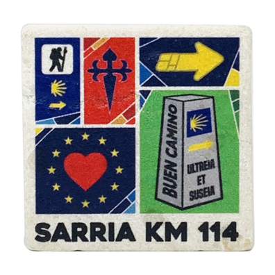 Imão pierre peinte Multisymbole Sarria Km 114