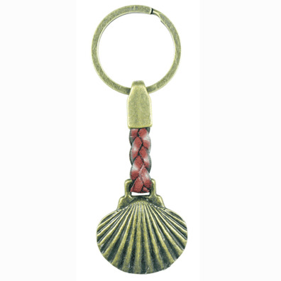 Coque en cuir porte-clés, croix et Santiago Apostol
