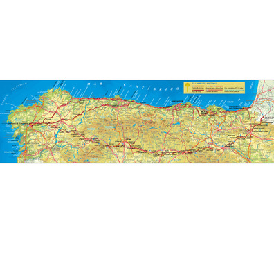 Carte en relief Chemin de Santiago 78x25 cm