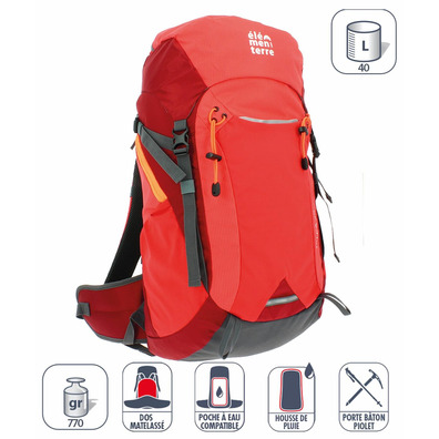 Sac à dos Elementerre Talca 40 Rouge