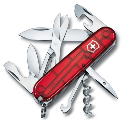 Couteau de poche Victorinox Climber 14 usages 91 mm Rouge translucide