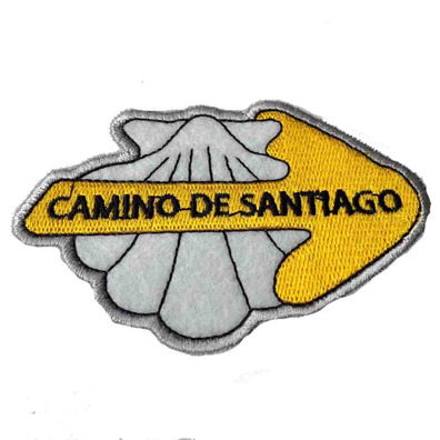 Coque brodée parche avec flèche Chemin de Santiago