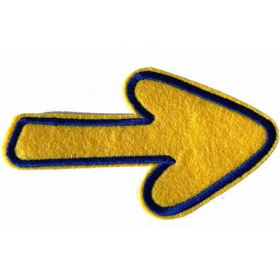 Petit patch en feutre avec flèche à bordure bleue