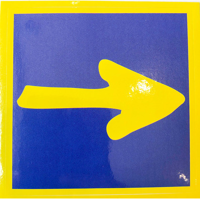 Bordure jaune de la flèche de la route Sticker