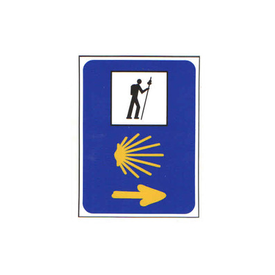 Autocollant triple signe Camino de Santiago 5x7