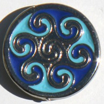 Pin Hexaquel Celtic Blue Metal