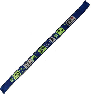 Bracelet en tissu multi-symboles Camino de Santiago 06 Bleu