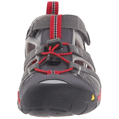 Sandalia Keen Seacamp II CNX Enfants Gris/Rojo