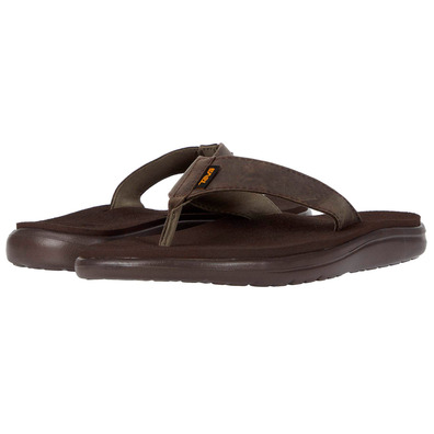 Sandalia Teva Voya Flip Cuero Maron