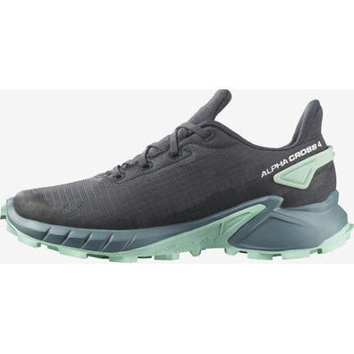 Chaussures Salomon Alphacross 4 GTX W Gris/Turquoise