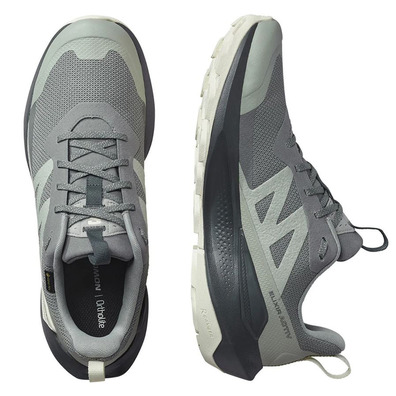 Chaussure de course Salomon Elixir Activ GTX Gris/Vert d&#39;eau