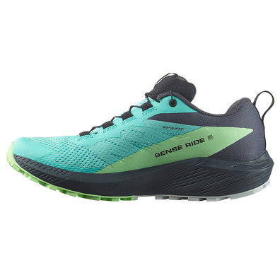 Chaussure Salomon Sense Ride 5 GTX W Bleu/Vert