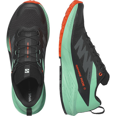 Chaussure Salomon Sense Ride 5 Nonir/Vert/Rouge