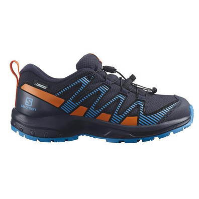 Chaussure Salomon XA Pro V8 CS WP J Bleu Marine/Orange