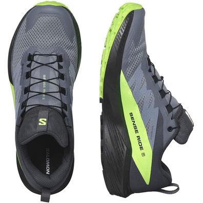 Chaussures Salomon Sense Ride 5 GTX Gris/Vert/Noir