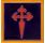Croix d\'aimant en céramique Santiago 5x5 cm