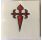Aimant céramique Croix de Saint-Jacques fond blanc MyL 5X5 cm