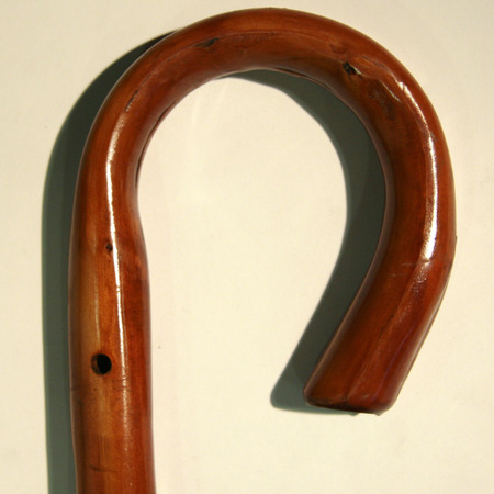 Bordon de pèlerin de châtaigne courbé haut