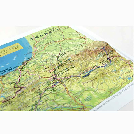 Carte Chemin de Santiago enrollable 66 x 24 cm