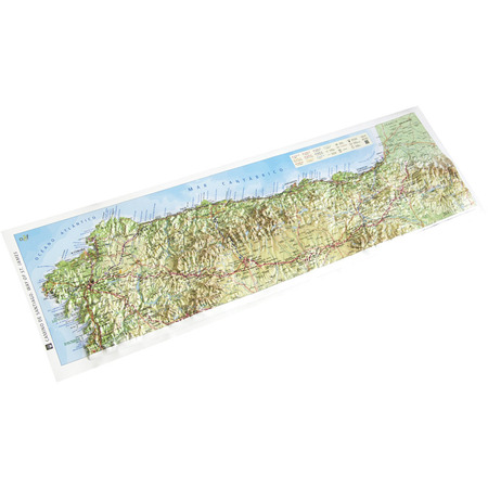 Carte Chemin de Santiago enrollable 66 x 24 cm