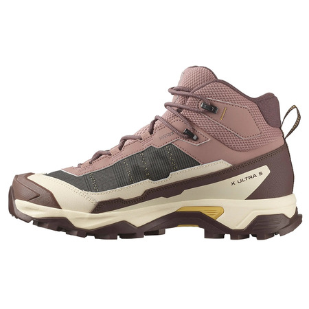 Chaussures Salomon X Ultra 5 Mid GTX W Grenat/Beige