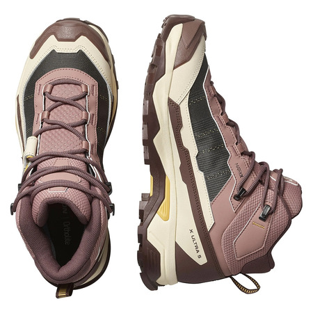 Chaussures Salomon X Ultra 5 Mid GTX W Grenat/Beige