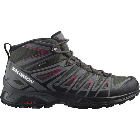 Bottes Salomon X Ultra Pioneer Mid GTX Gris/Grenat