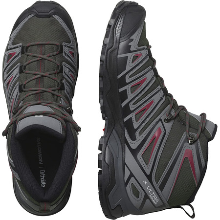 Bottes Salomon X Ultra Pioneer Mid GTX Gris/Grenat