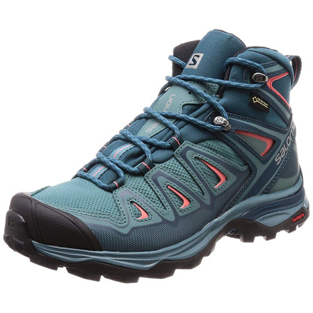 Salomon X Ultra 3 Bottes Mid GTX W Eau verte/Coral
