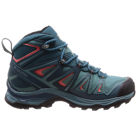 Salomon X Ultra 3 Bottes Mid GTX W Eau verte/Coral