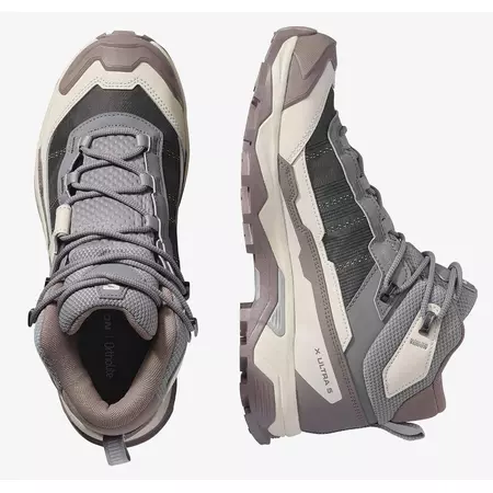 Chaussures Salomon X Ultra 5 Mid GTX W Gris/Beige/Marron