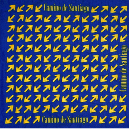 Camino de Santiago Cache-cou bleu MyL Flèches jaunes