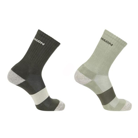 Chaussettes Salomon Evasion Crew 2-Pack Olive-Menthe