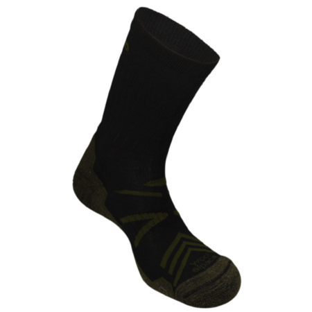 Chaussette thermique Mund en laine d&#39;alpaga noir/vert