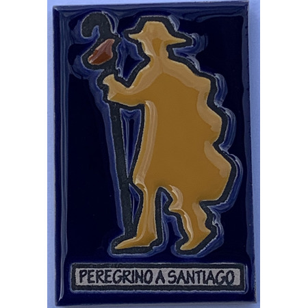 Imã Cerámica Peregrino Caminho de Santiago 5x7,5 cm