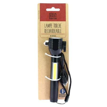 Lampe de poche rechargeable Elementerre Kispiox noire