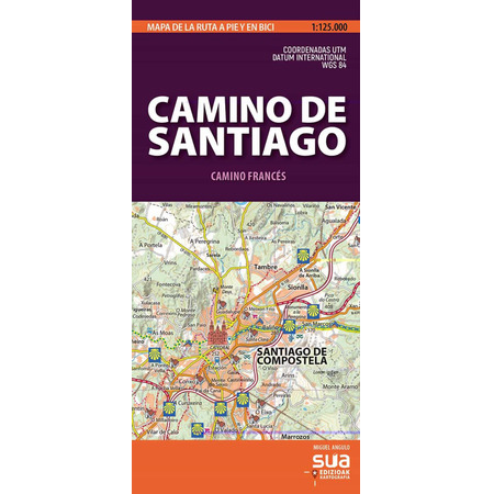 Carte du Camino de Santiago - Carte de l&#39;itinéraire à pied et à vélo