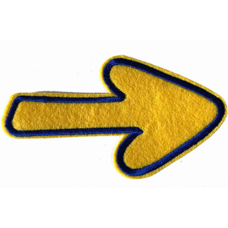 Petit patch en feutre avec flèche à bordure bleue