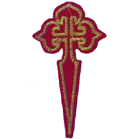 Broderie Tissu parche Croix du petit Santiago
