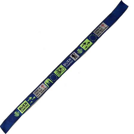 Bracelet en tissu multi-symboles Camino de Santiago 06 Bleu