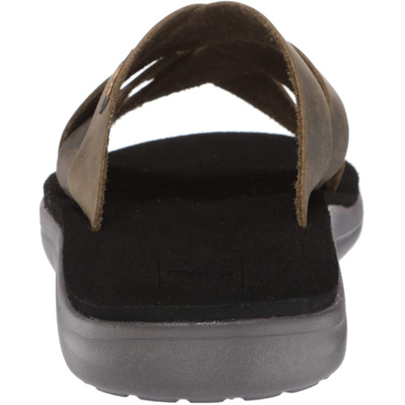 Sandale Teva Voya Slide en Cuir Olive Foncé